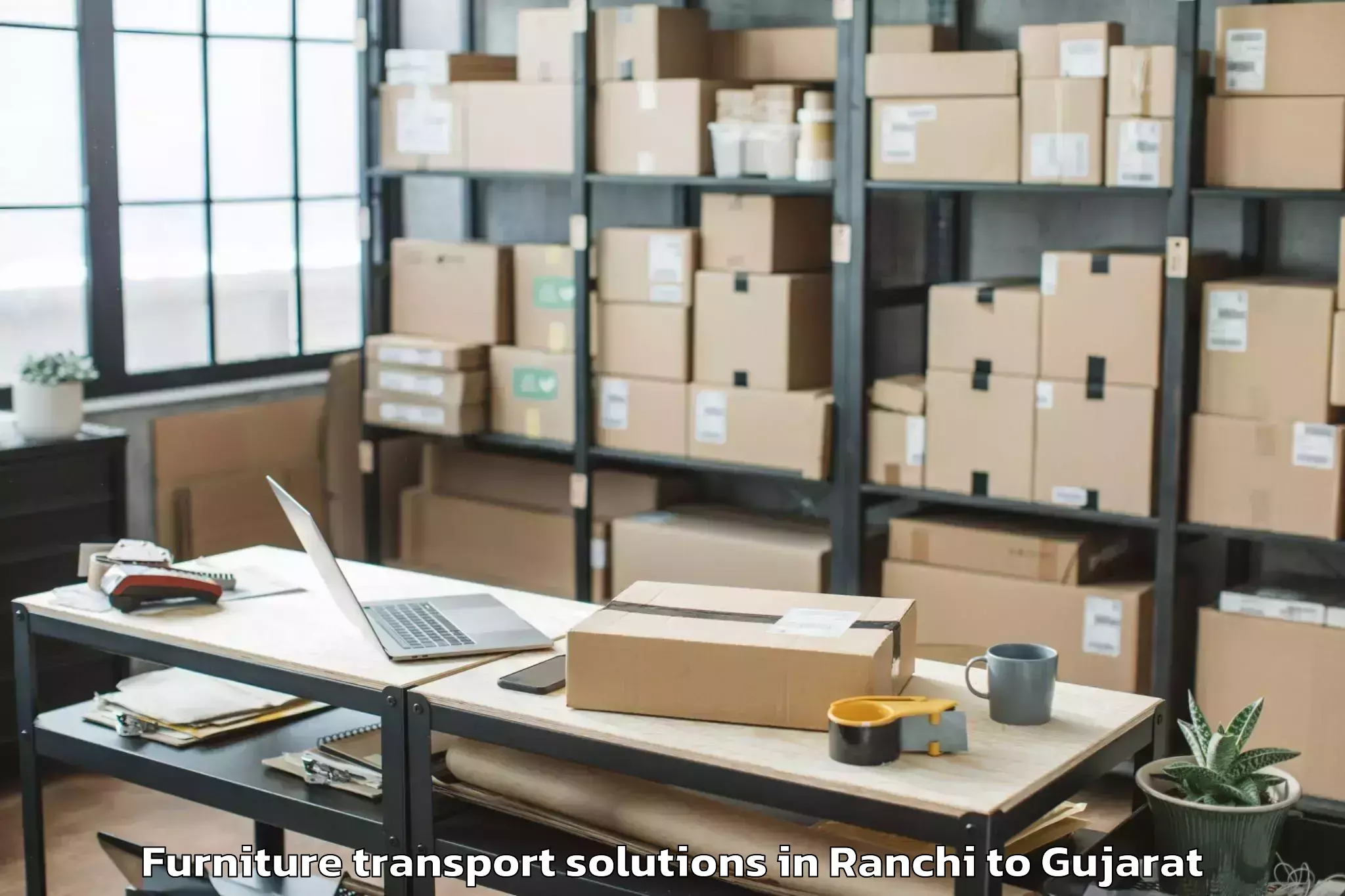 Affordable Ranchi to Bansda Furniture Transport Solutions